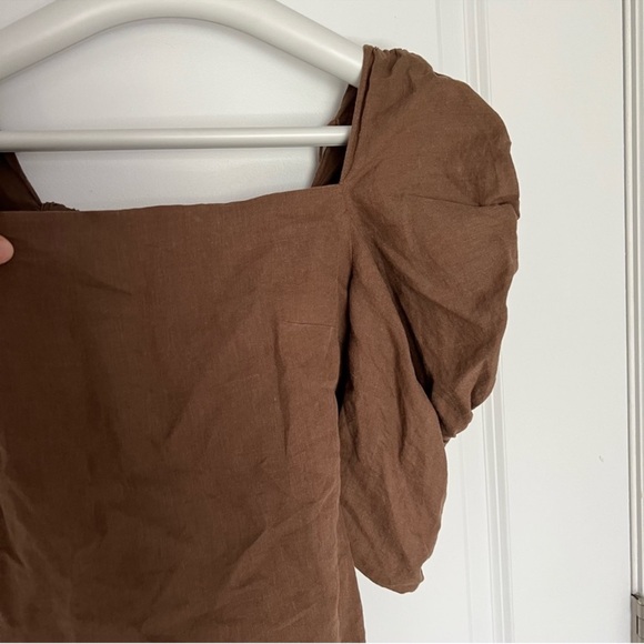 Storets puffed sleeve linen top size S/M - Picture 3 of 8